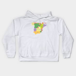 Administrative map of Spain Kids Hoodie